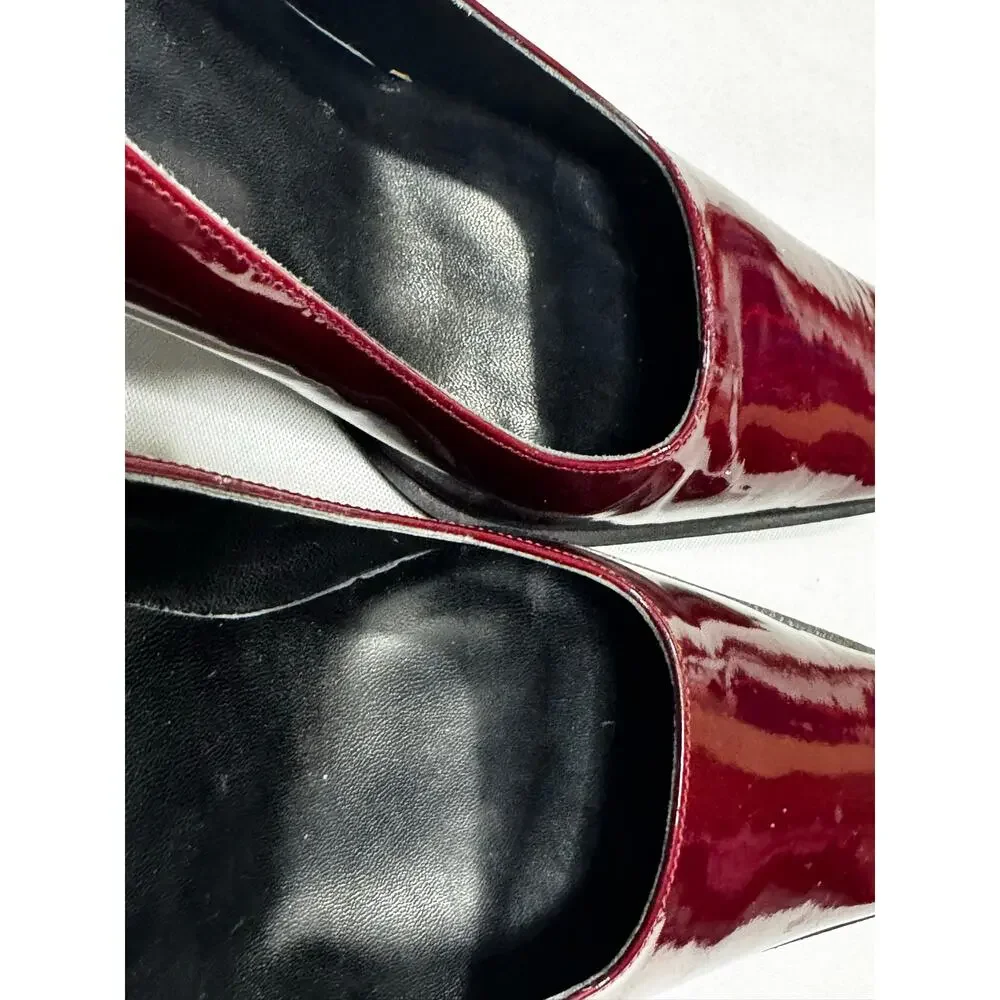 Coach Maroon Red Square Toe Pumps Size 7B Made in Italy